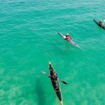 Kayaking - Three Yellow and Pink Kayak