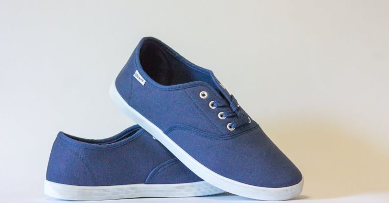 Footwear - Pair of Blue Lace-up Sneakers