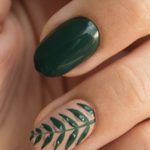 Nails - Green Manicure Art Close Up Photo